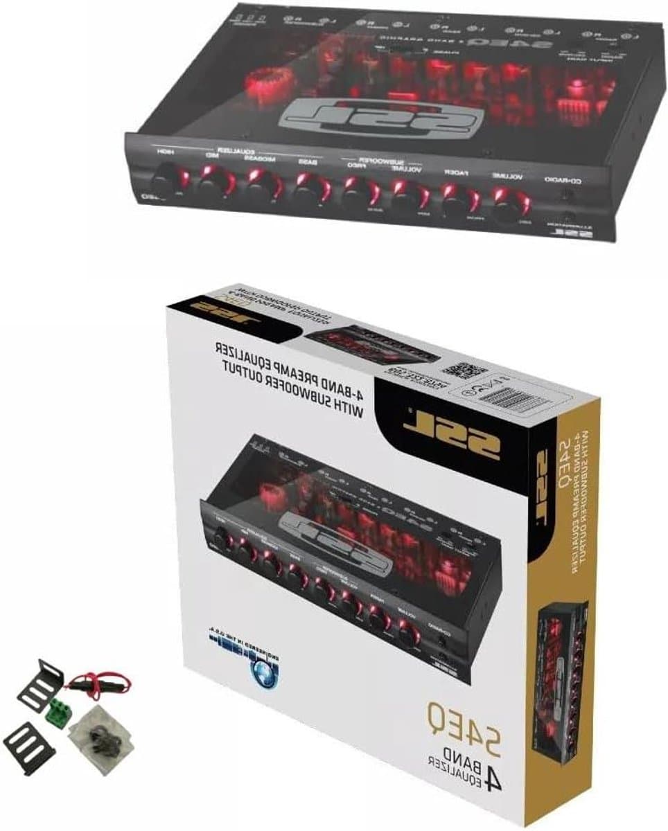 Auto Equalizer - Geluidsregelaar - Muziek Verbeteren - 4 Band Instelbaar - Ultra Slim - Rood of Groen