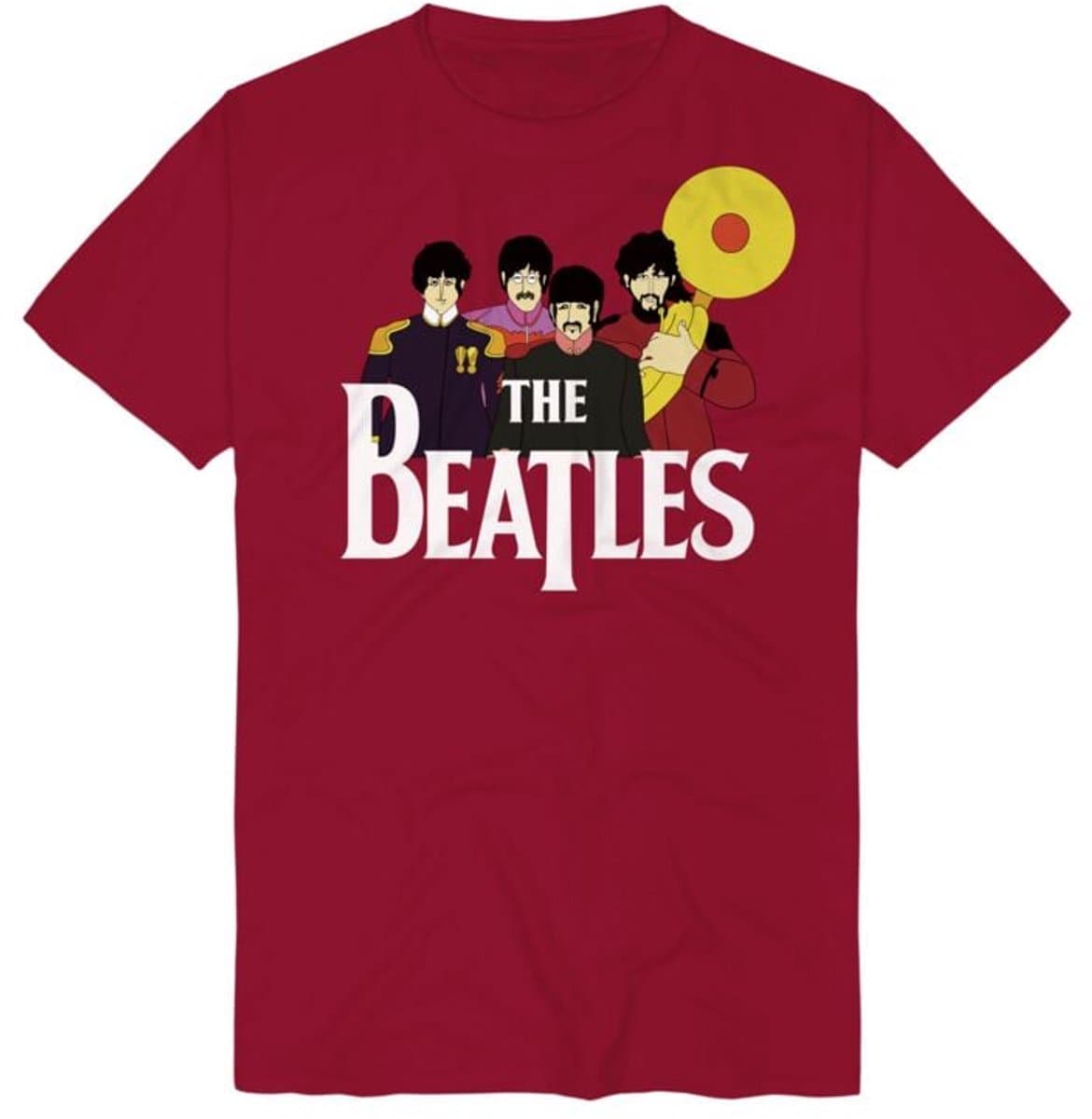 Beatles Yellow Submarine Band Heren T-shirt - rood - M