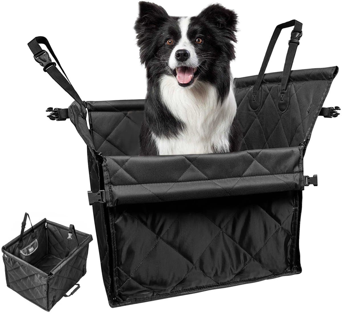 MIVRAY Autostoelen Voor Honden - Huisdieren Accessoire Met Anti-Slip Bodem, Hondenautostoel Voor Auto, Waterdichte Stofmat, Zwart