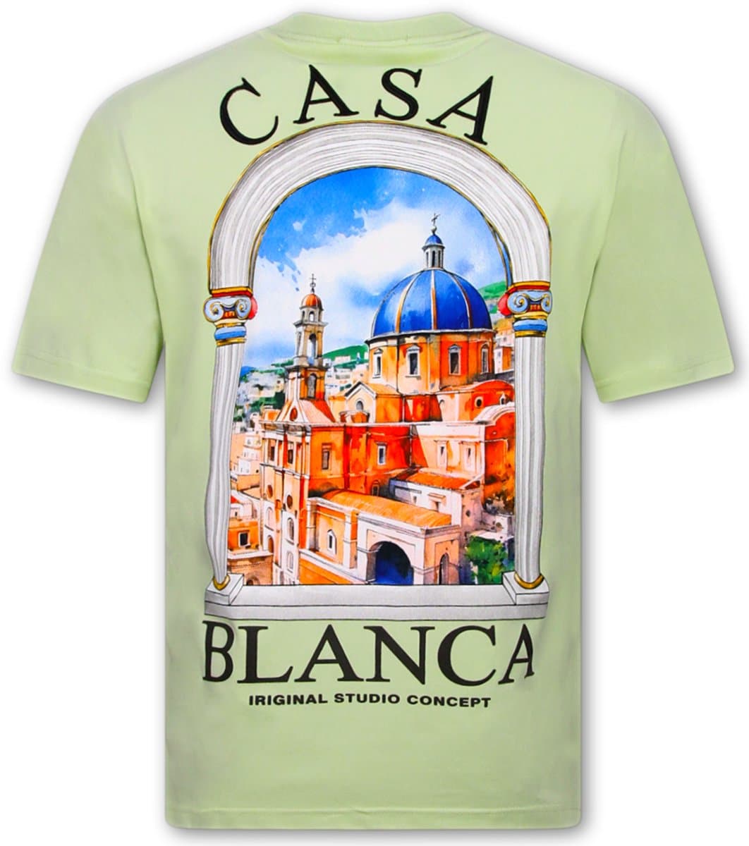 Shirt Heren - Casablanca Oversized Heren T shirt - T shirt Heren met Print -1988- Groen