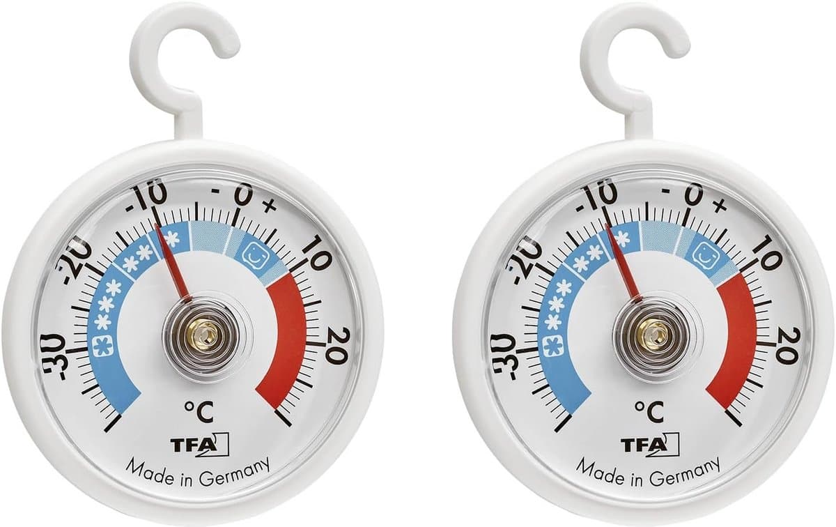 Analoge Koelthermometer - Set van 2 - Temperatuur Controle - Met Koelzones - -40 tot 30°C - Wit