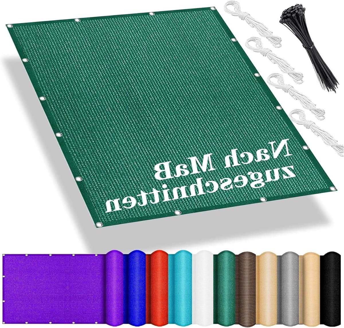Schaduwdoek Zonnezeil - Tuin Overkapping - Zonwering Buiten - Ademend HDPE Materiaal - 290 x 310 cm - Donkergroen