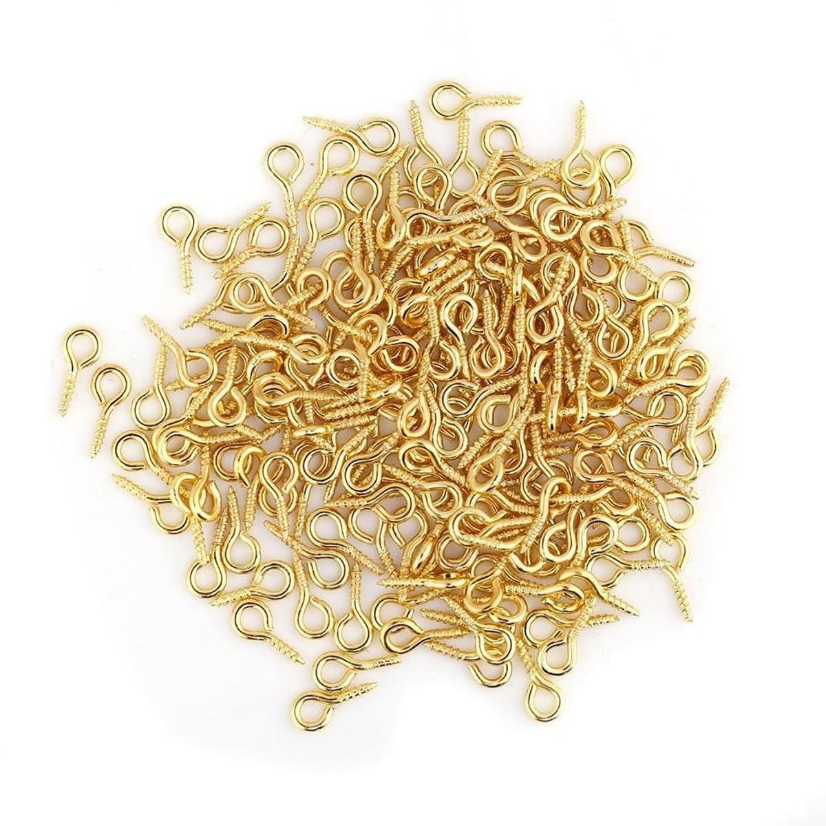 Allecto - Earring Hooks - Mini Eye Pins - Perfect voor sieraden maken - 200 stuks - Ideaal voor decoraties - Verkrijgbaar in goud, zilver en brons ..