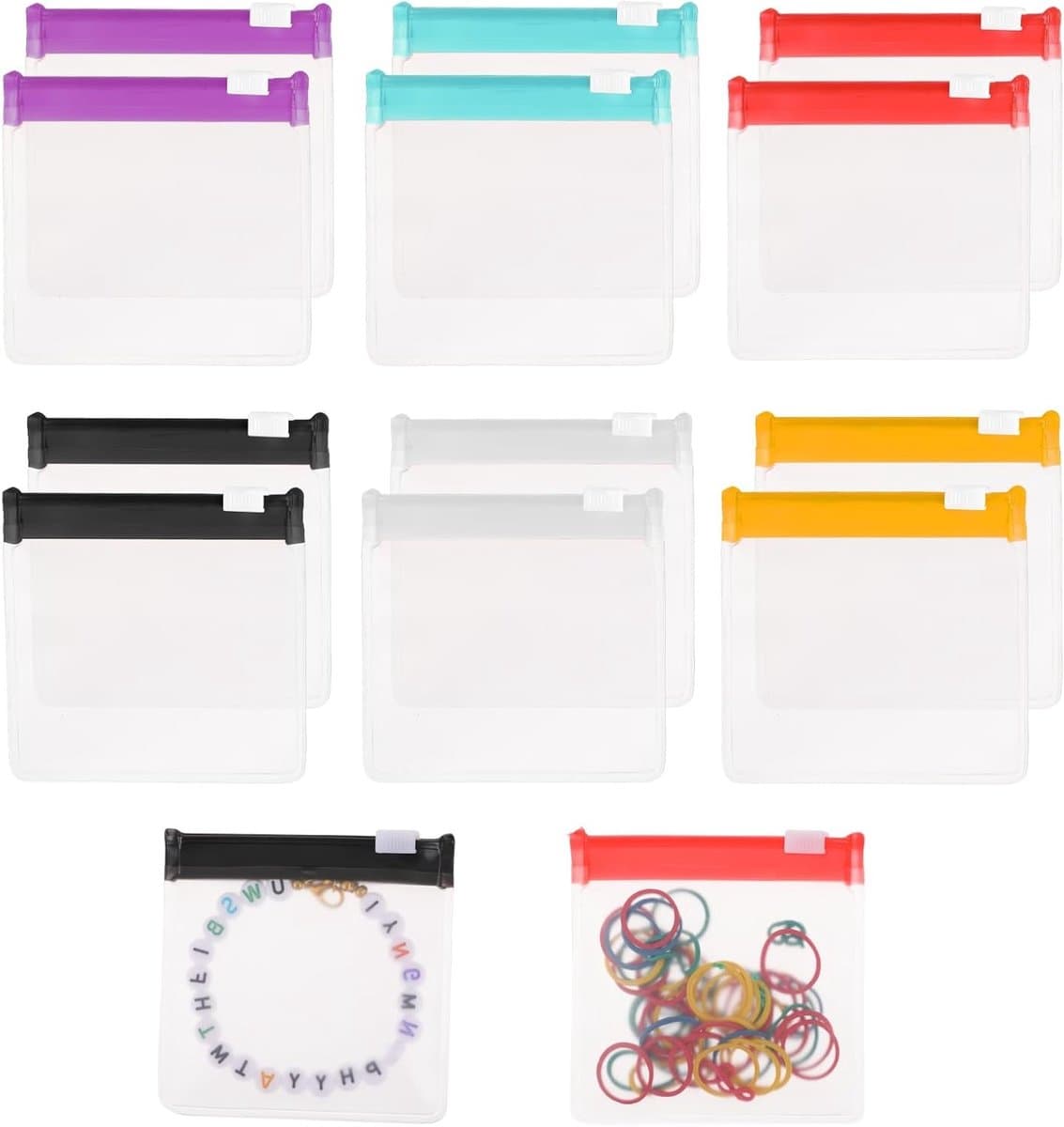Set van 12 Draagbare Tablettassen - Heldere Plastic Mini Zakjes met Rits, Herbruikbare Pouches voor Organiseren van Medicijnen en Supplementen