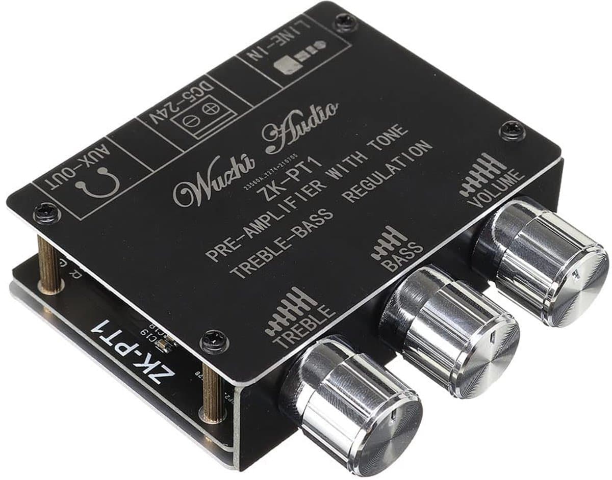 aladdien - Bluetooth 5.0 Audio Ontvanger - Draadloze Stereo Decoder - Compact Formaat - Volume Controller - Treble en Bass Aanpassing - Geschikt voo...