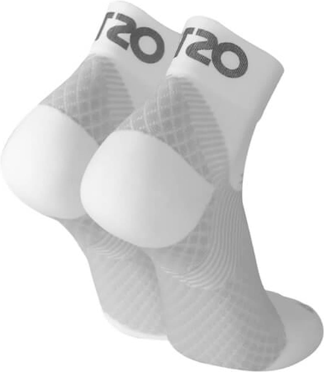 OS1st FS4 fasciitis plantaris korte compressie sokken maat S (34-37) – wit – hielspoor – vermoeide voeten – pijn onder de voetboog – hielpijn – ademend – vochtregulerend – verkoelend - naadloos – antibacterieel