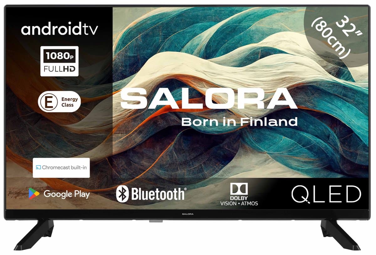Salora 32QLED320 tv 81,3 cm (32") Full HD Smart TV Wifi Zwart 200 cd/m²