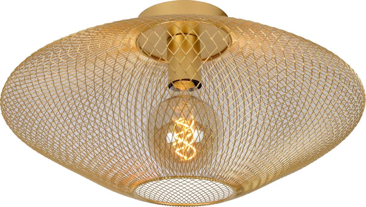 Lucide MESH - Plafonnière (Plafondlamp) - Ø 45 cm - 1xE27 - Mat Goud / Messing