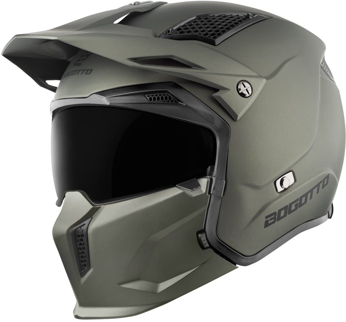 Bogotto Radic 22.06 Mat Groen Motorhelm - Helm
