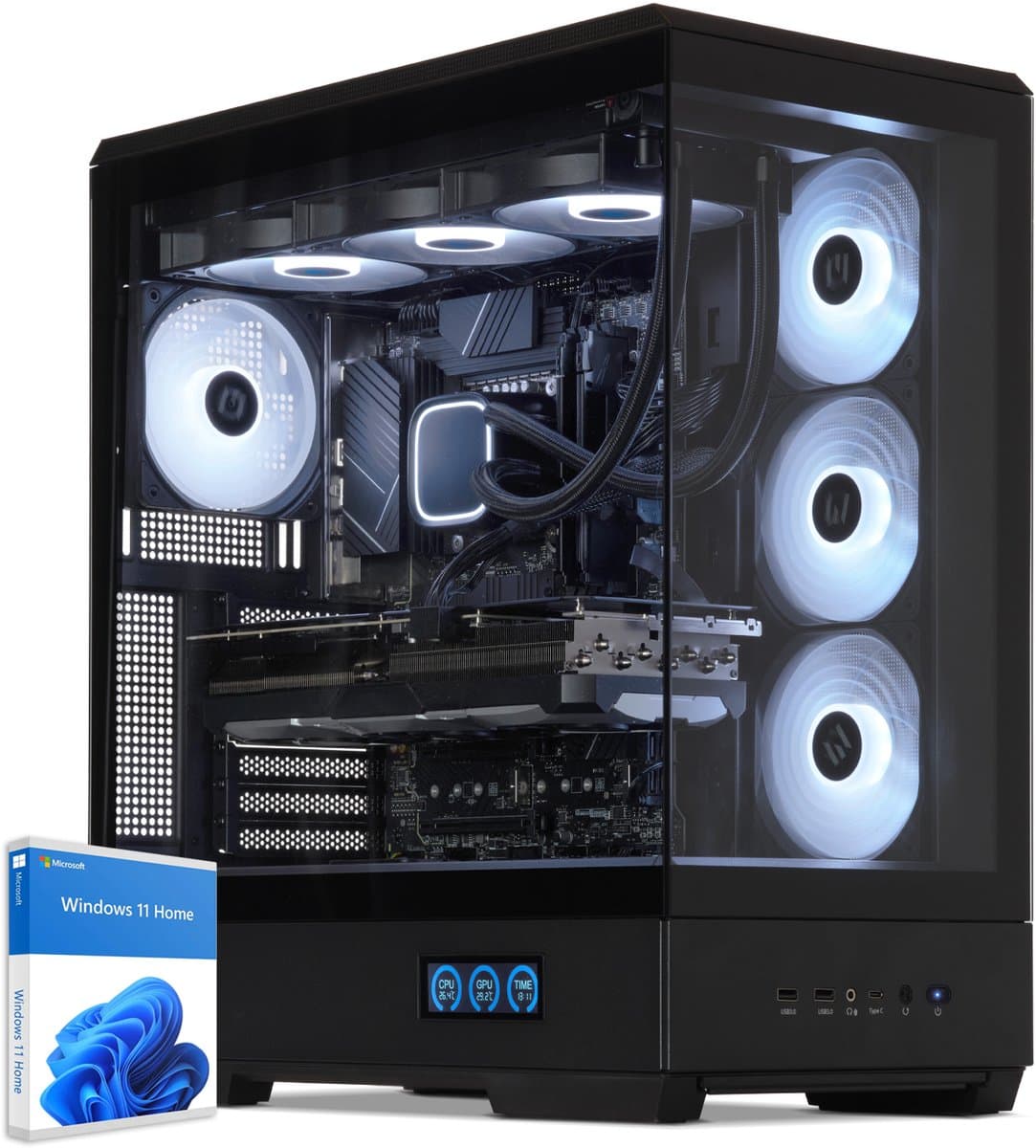 Sedatech Advanced Gaming PC Waterkoeling XL Vision • Intel i5-14400F 10x 2.5GHz • Geforce RTX5060 • 32Gb DDR5 • 2Tb SSD M.2 • WiFi • Bluetooth, USB C • Windows 11 • Desktop computer