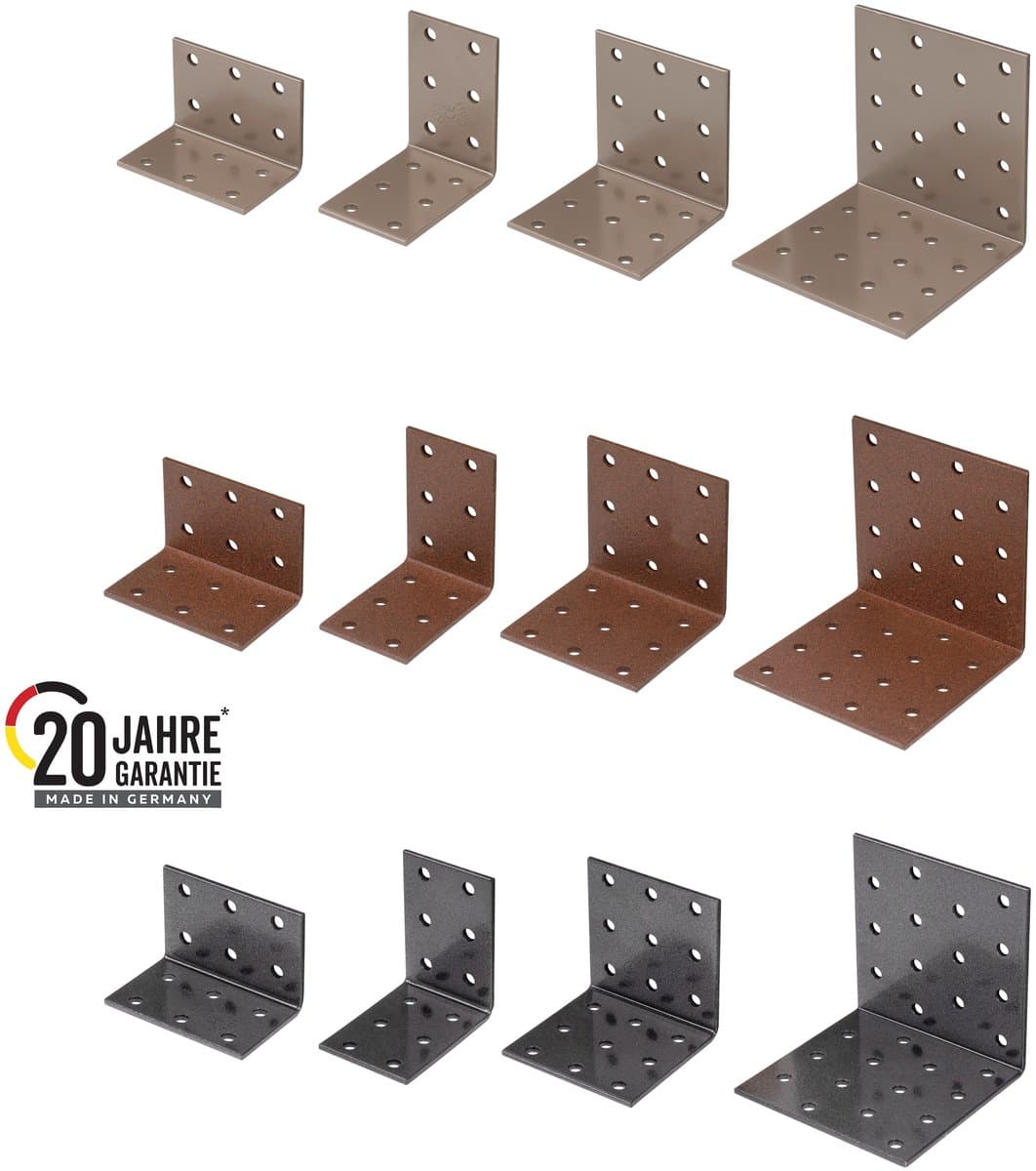 Alberts 821739 DURAVIS® geperforeerde hoekbeugel, parelbeige duplex gecoat RAL 1035, afmetingen 40 x 40 x 60 mm, 50er Set