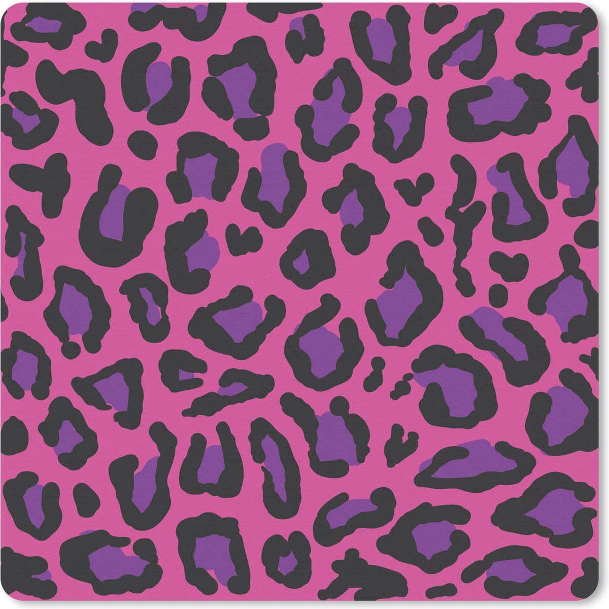 Muismat Dierenprints - Dierenprint roze muismat rubber - 20x20 cm - Muismat met foto
