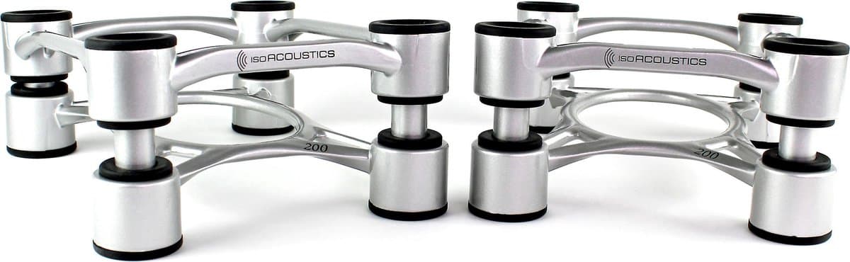 IsoAcoustics Aperta 200 Speaker Ontkoppeling Stands, Per Paar, Alu-Zilver