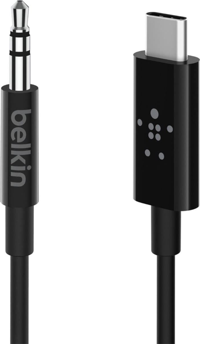 Belkin Rockstar Usb C naar 3,5mm Kabel Converter 0,9m Zwart