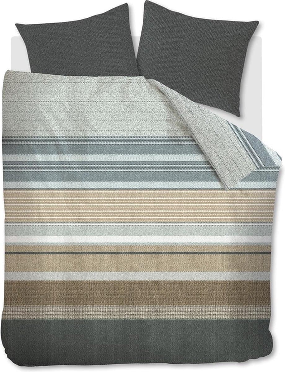 Beddinghouse Lex dekbedovertrek - Eenpersoons - 140x200/220 cm - Grijsgroen