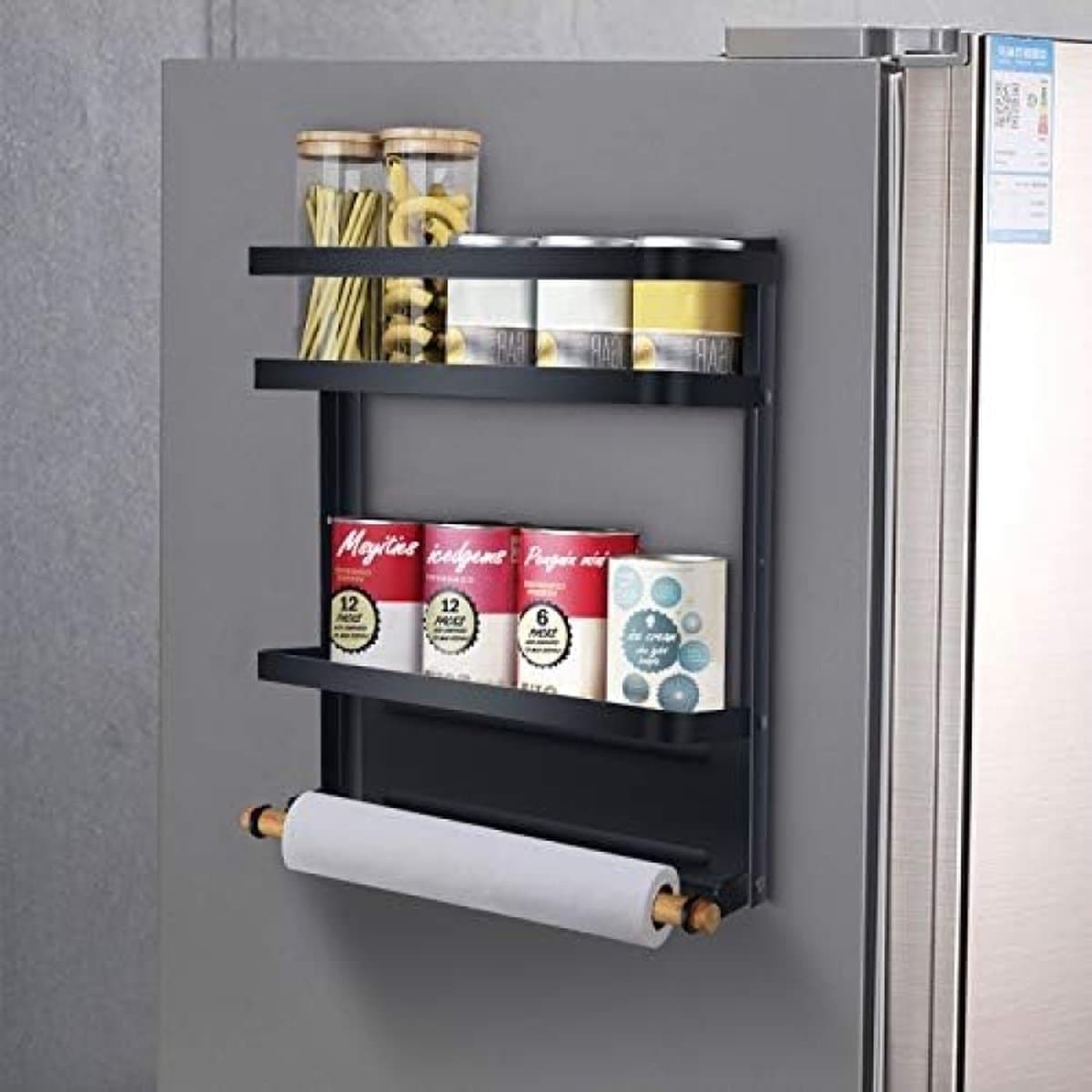 Magnetisch hangrek voor koelkast, koelkastrek, magneet, kruidenrek met plank, keukenrek, organizer