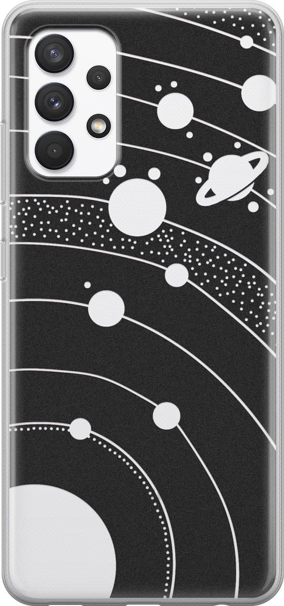 Hoesje geschikt voor Samsung Galaxy A32 4G - Universe space - Soft Case - TPU - Print - Transparant - Mooie Telefoonhoesjes