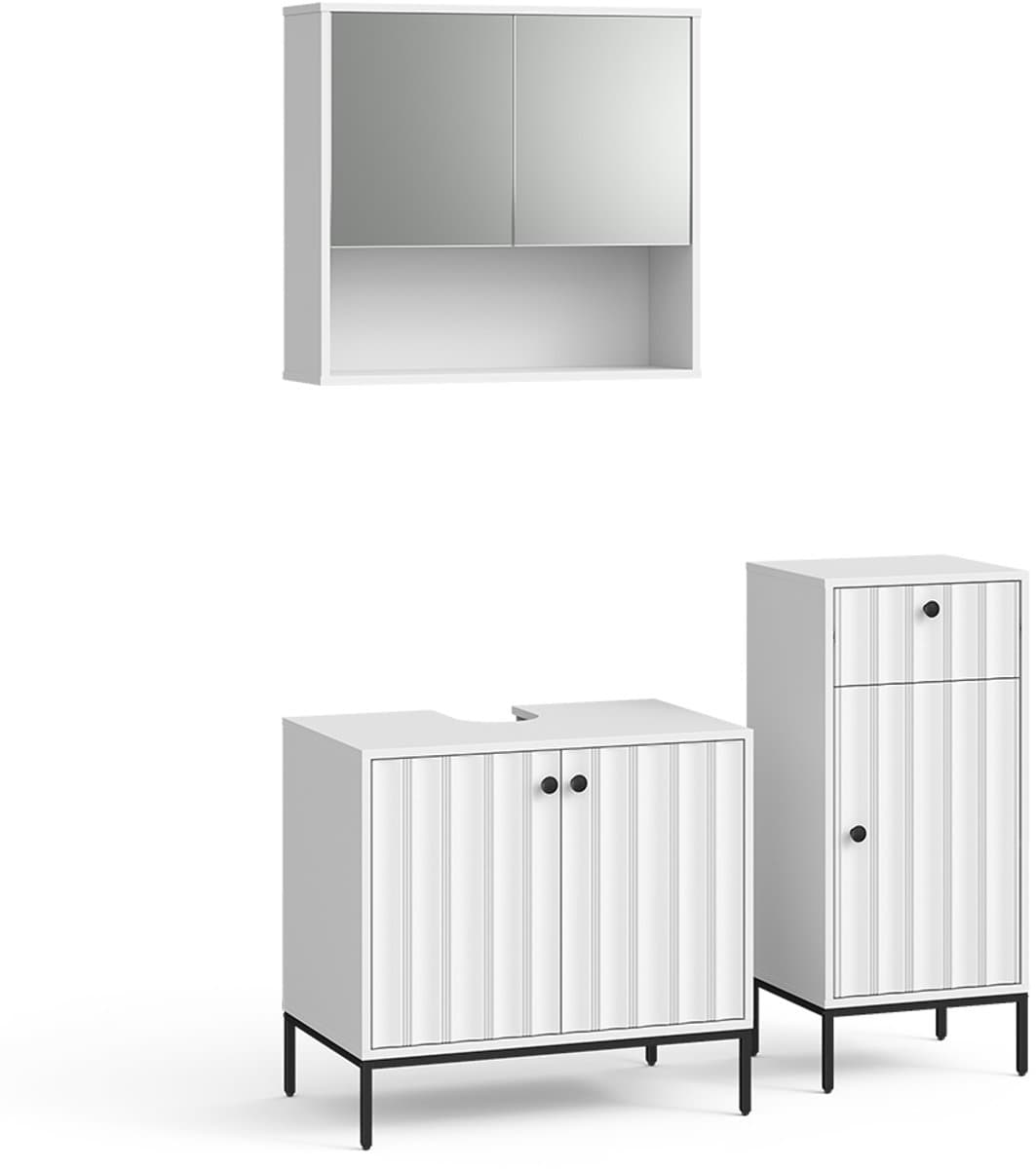 Vicco Eliza Badkamermeubelset – 3 delen Witte golf