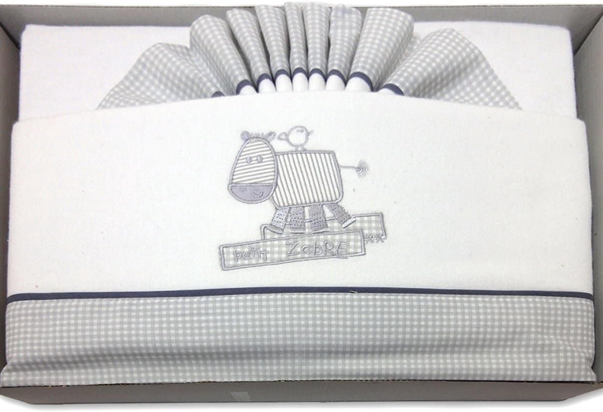 Baby Beddengoed Set 3-Delig Flanel Kinderbed 100% Katoen Grijs