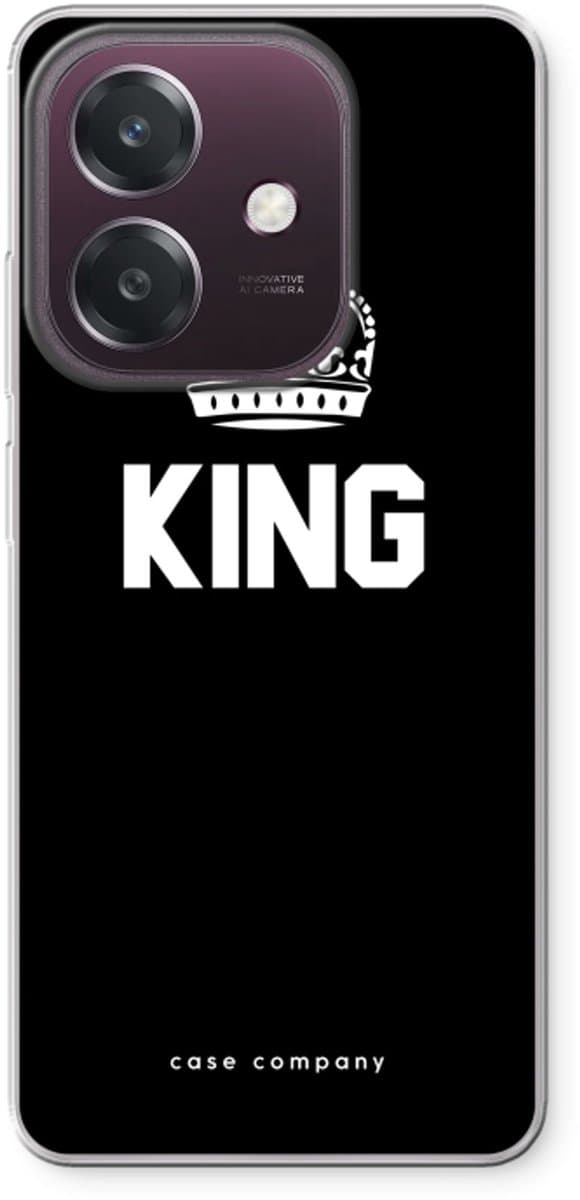 Case Company® - Hoesje geschikt voor Oppo A60 5G hoesje - King zwart - Soft Cover Telefoonhoesje - Bescherming aan alle Kanten en Schermrand