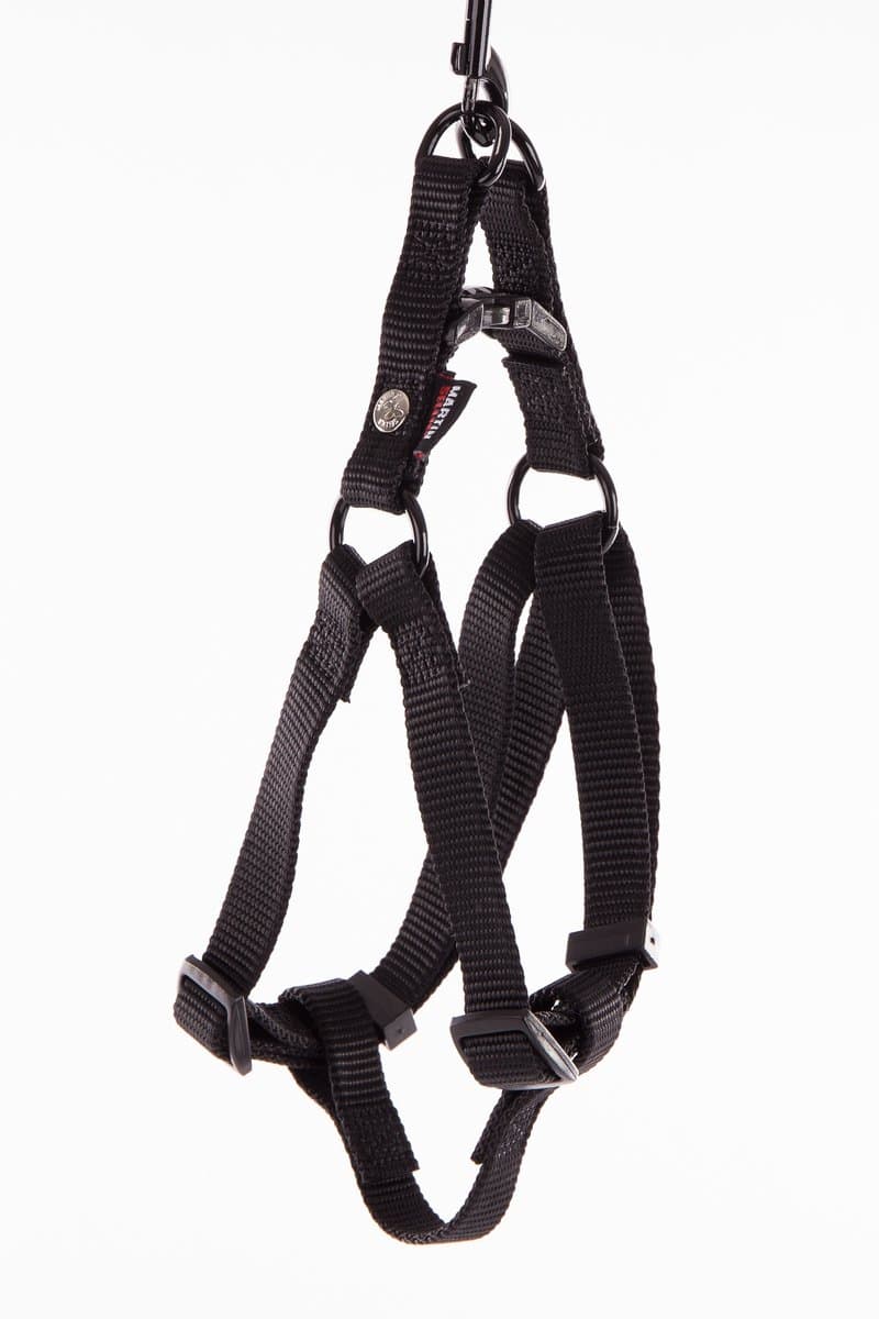 Nylon Tuig Martin - Zwart 30-50 cm - Stevig, Kliksysteem, Maat S