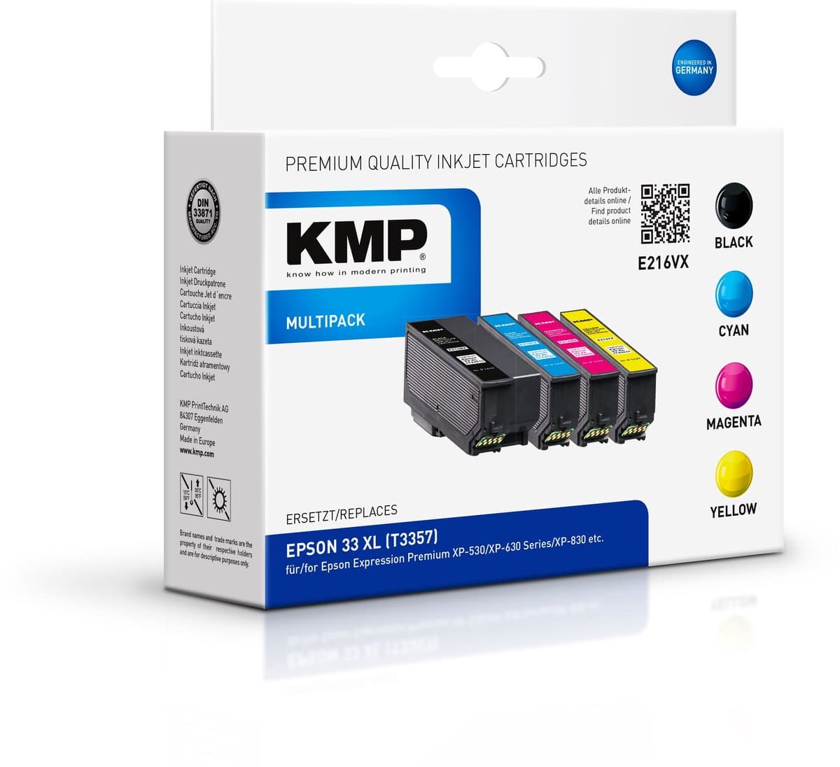 KMP Inkt combipack vervangt Epson Epson 33XL Compatibel Combipack Zwart, Foto zwart, Cyaan, Magenta, Geel E216VX 1633,4055