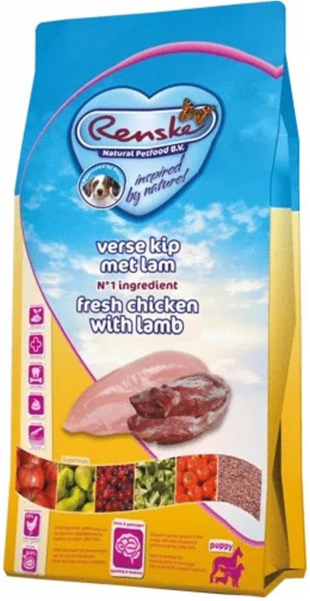 Renske Puppyvoer - Kip Lam - Compleet Hondenvoer 6.5kg, Natuurlijk, Premium