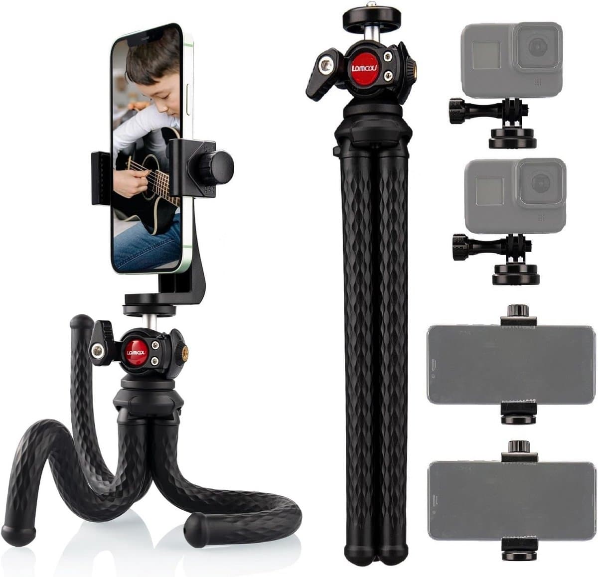 Flexibele Telefoon Statief met 90° Kantelbare Balhoofd voor Vloggen en Foto's