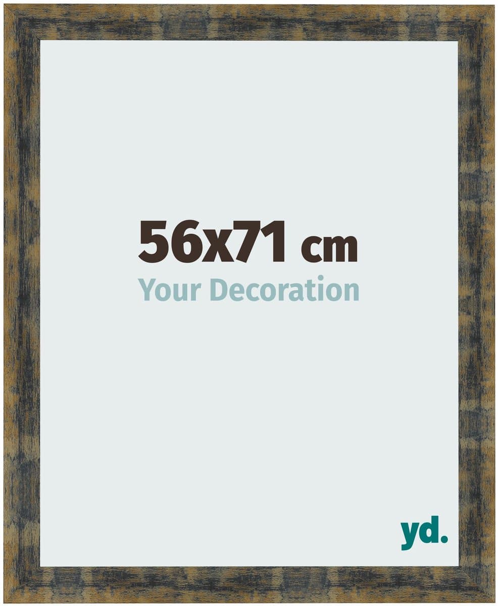 Your Decoration - Fotolijst 56x71 cm - MDF - Blauw Goud Gemeleerd - Pisa