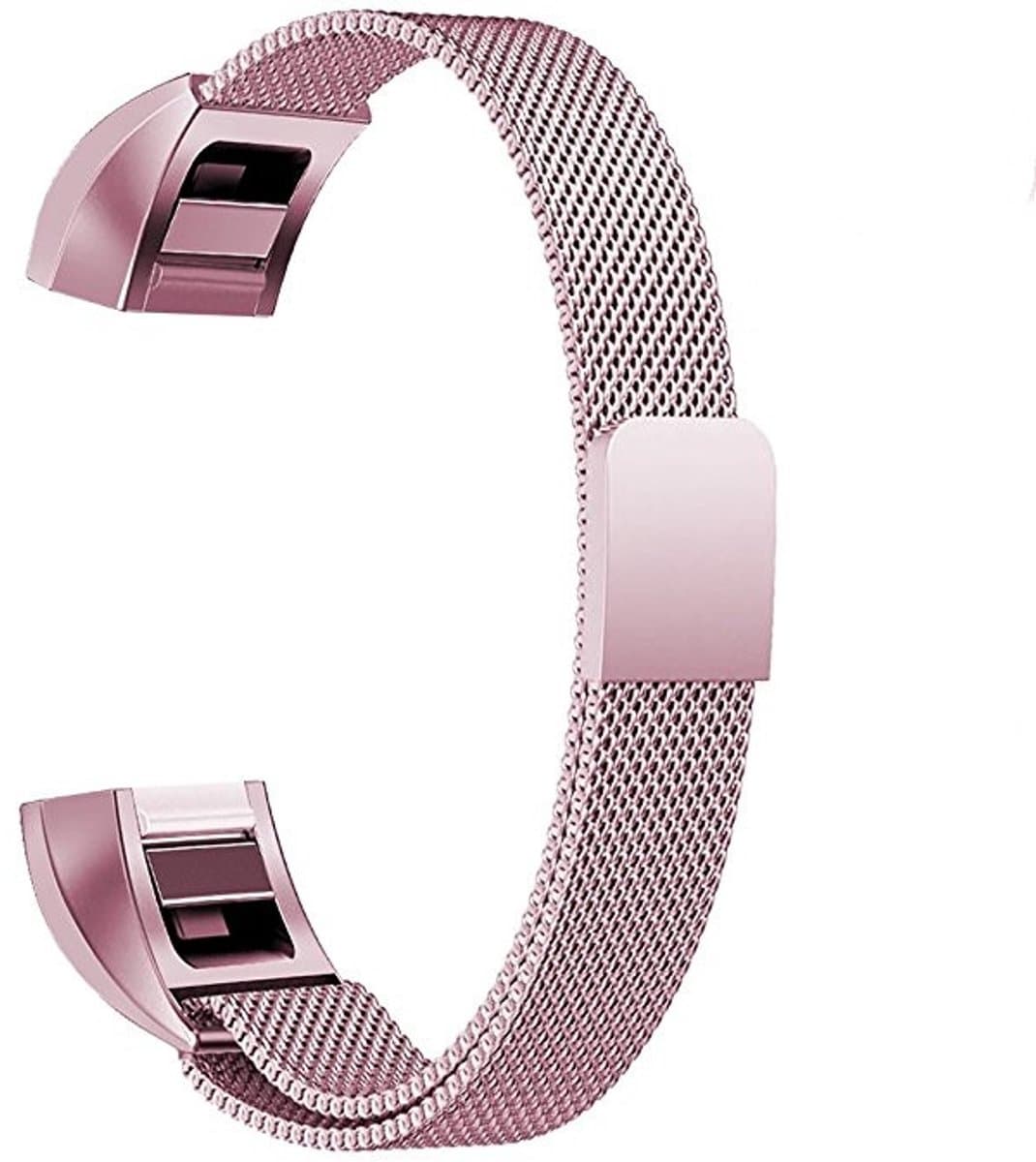 Magnetische polsband van roestvrij staal voor FITBIT Alta, maat: groot, 170-236 mm (kersengoud)