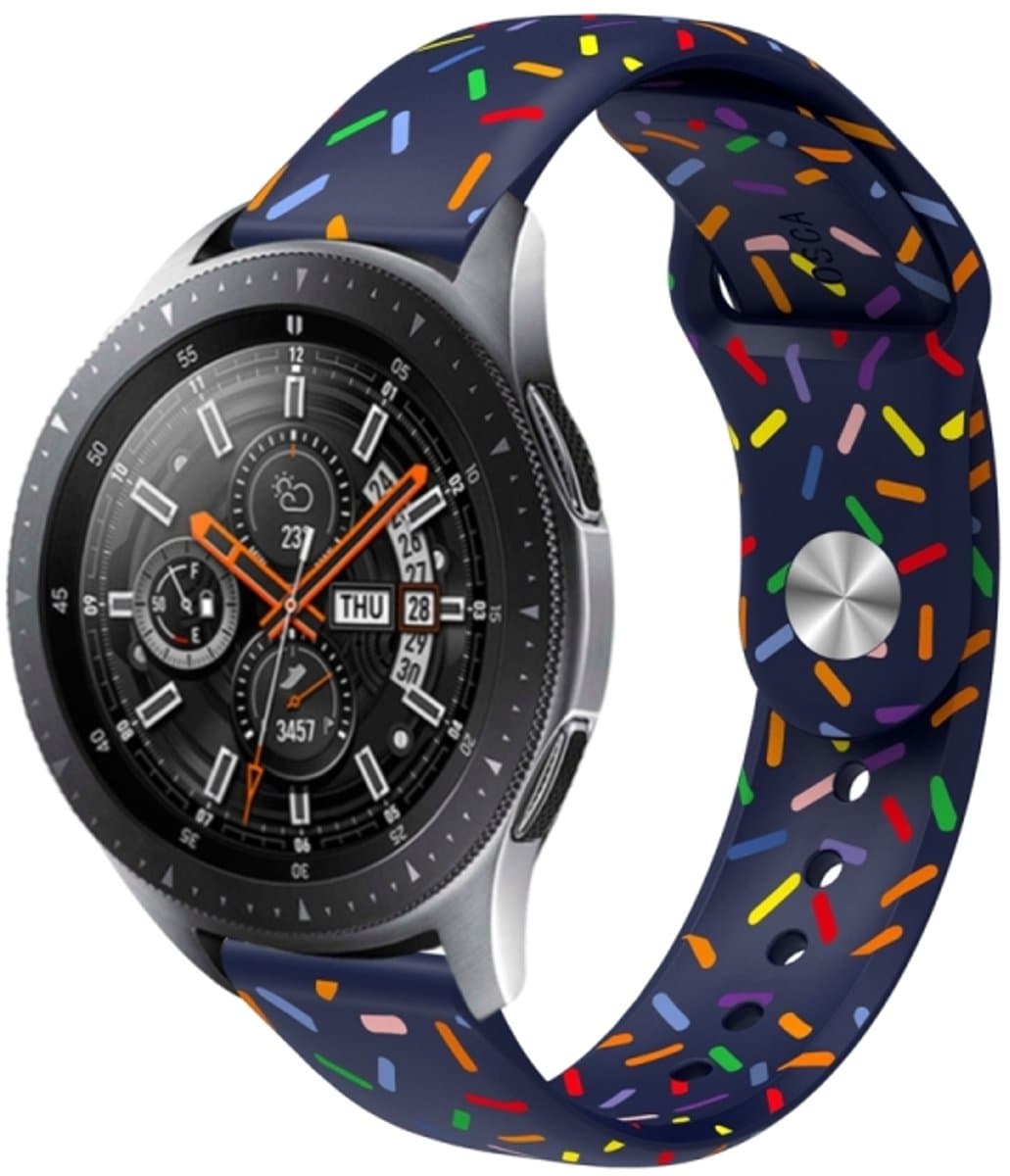 Voor Garmin Venu / SQ / SQ2 / Venu 2 Plus 20 mm sport Rainbow Dots siliconen horlogeband (blauw)