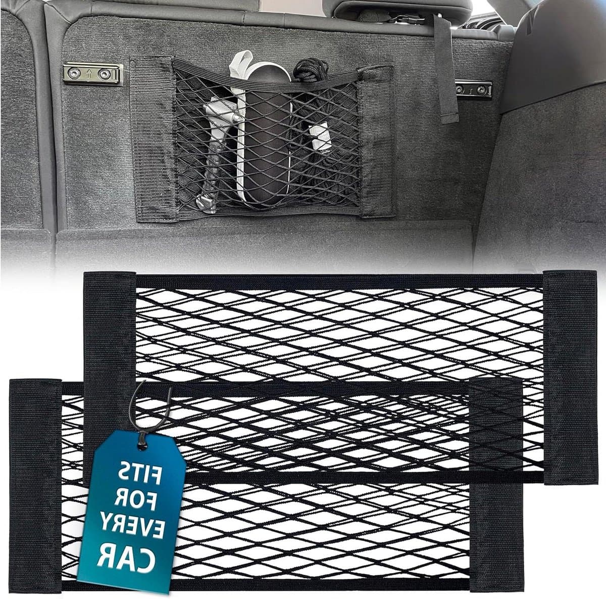 Bagagenet Auto - Kofferbak Organizer - Spullen Opbergen - Met Klittenband - 25 x 70 cm - Zwart