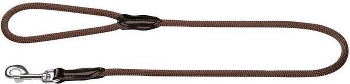 Hunter Looplijn Freestyle Nylon Rond Bruin - Hondenriem - 110x0.8 cm