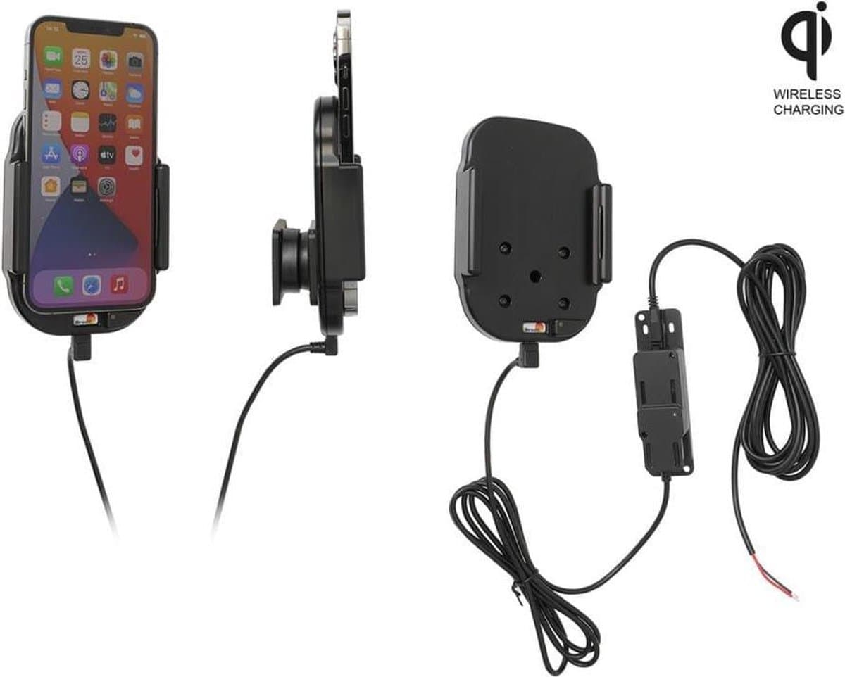 Brodit houder geschikt voor Apple iPhone 12 Pro Max Qi Wireless Actieve houder met vaste voeding