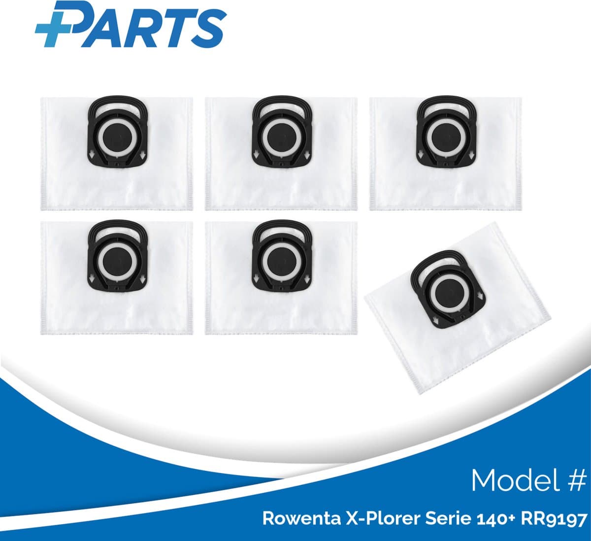 Rowenta X-Plorer Serie 140+ RR9197 Stofzakken (6 Stuks, Plus.Parts® alternatief voor ZR200540)
