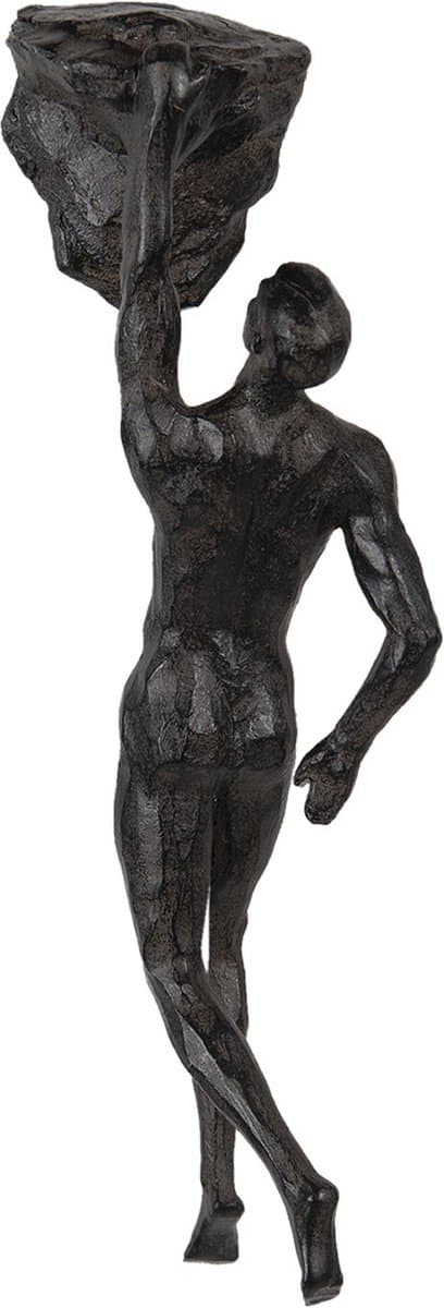 Clayre & Eef Beeld Man 9x9x32 cm Bruin Kunststof