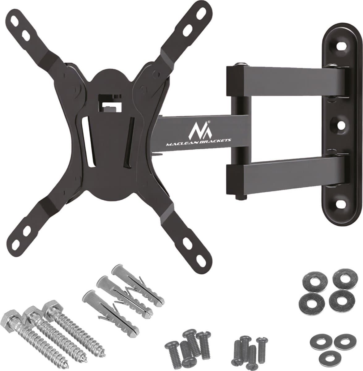 Maclean - TV-Beugel - Monitorhouder - beugel voor TV of monitor, max. VESA 200x200, 23-43", 30kg, zwart, MC-418