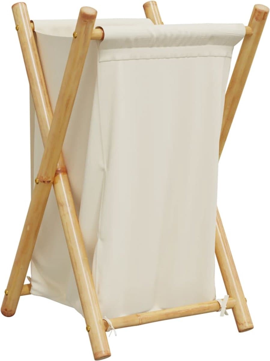 vidaXL Bamboe Wasmand - Crème Wit, 41,5 x 36 x 63,5 cm