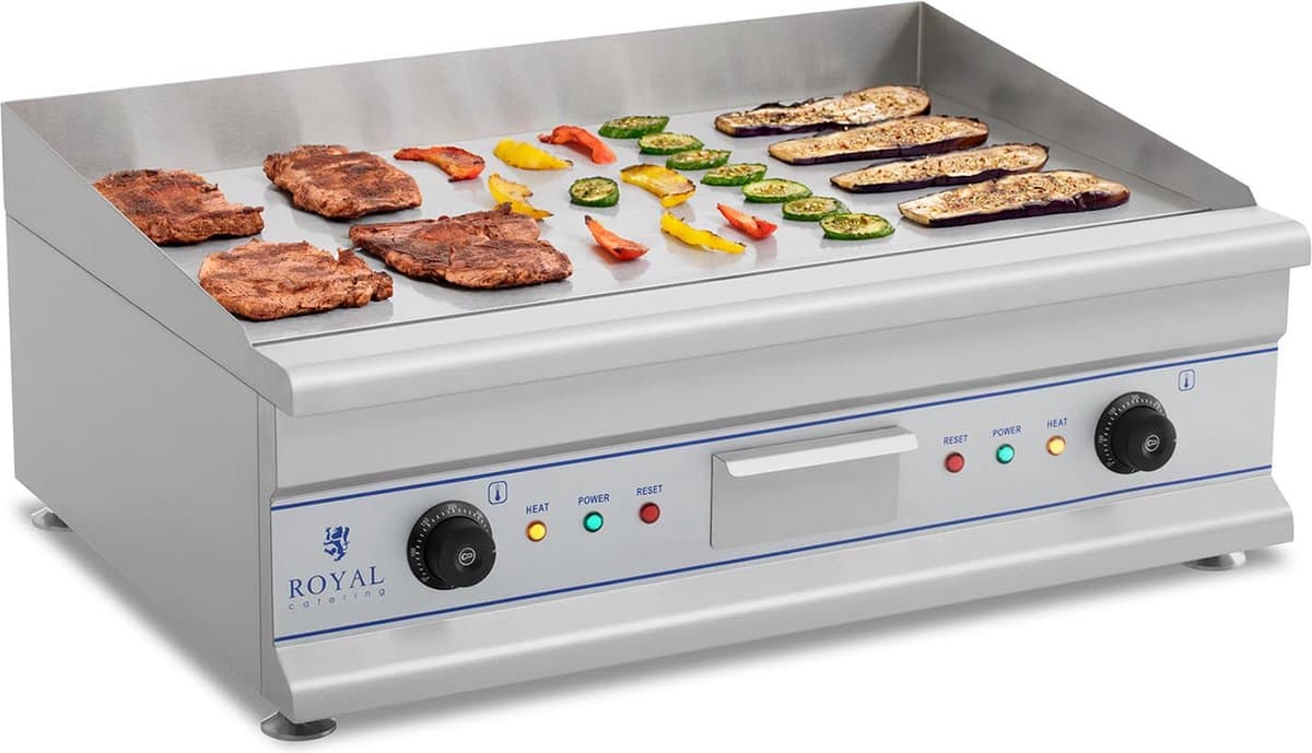 Elektrische bakplaat - 75 cm - glad - 2 x 3200 W - Royal Catering