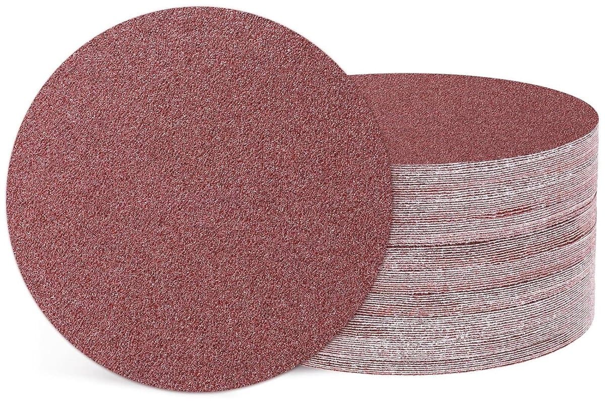 Schuurschijven - Schuurpapier rond - Glad oppervlak maken - Aluminiumoxide schuurmiddel - 60 stuks 150 mm - Grijs