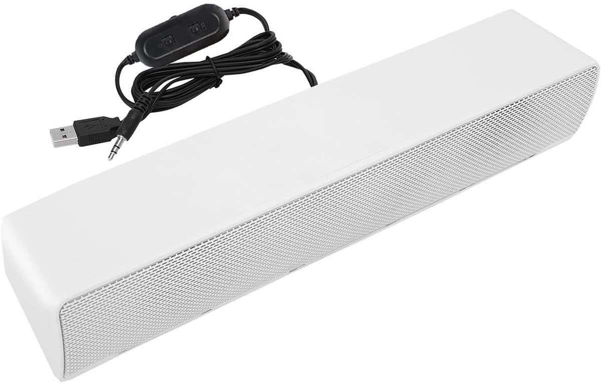 Dailygoody - Portable Soundbar - Stereo Geluid - Draadloze Bass Surround - Wit - USB Geluidssysteem - Geschikt voor PC, TV, Mobiele Telefoons, Laptop