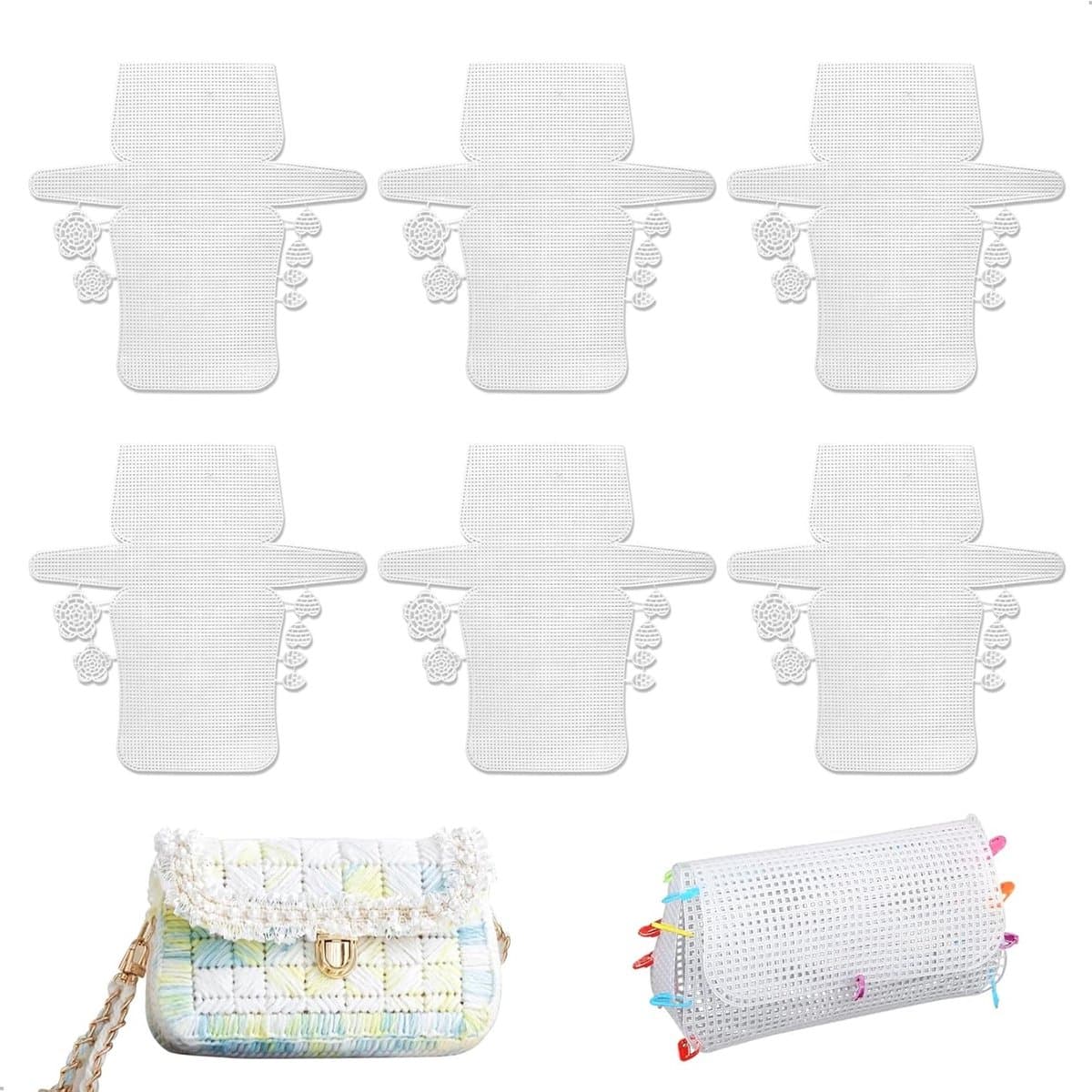 Plastic Mesh Film Set van 6 Stuks voor Handtassen, Haakprojecten en Borduurwerk, Ideaal voor Weven, Knitting en Creatieve DIY Projecten