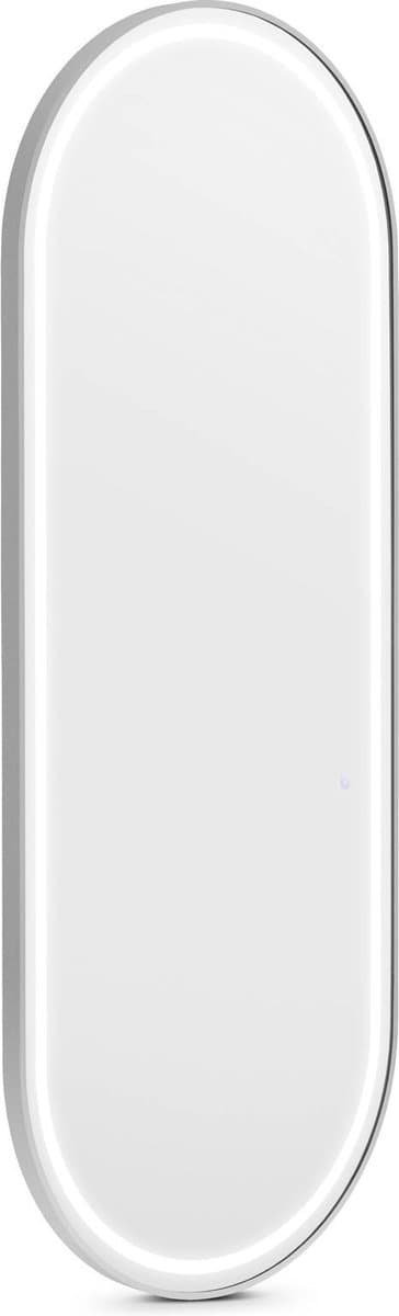 Kappersspiegel - LED verlichting - extra vlak - ovaal - zilver - 180 x 70 cm - physa