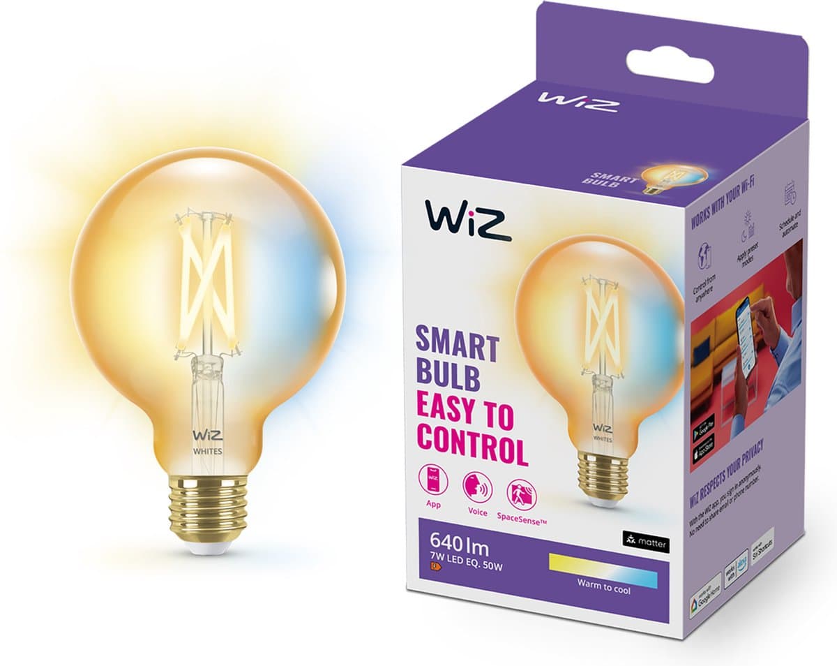 WiZ Globe Filament - Warm tot Koelwit Licht - E27 - Goud