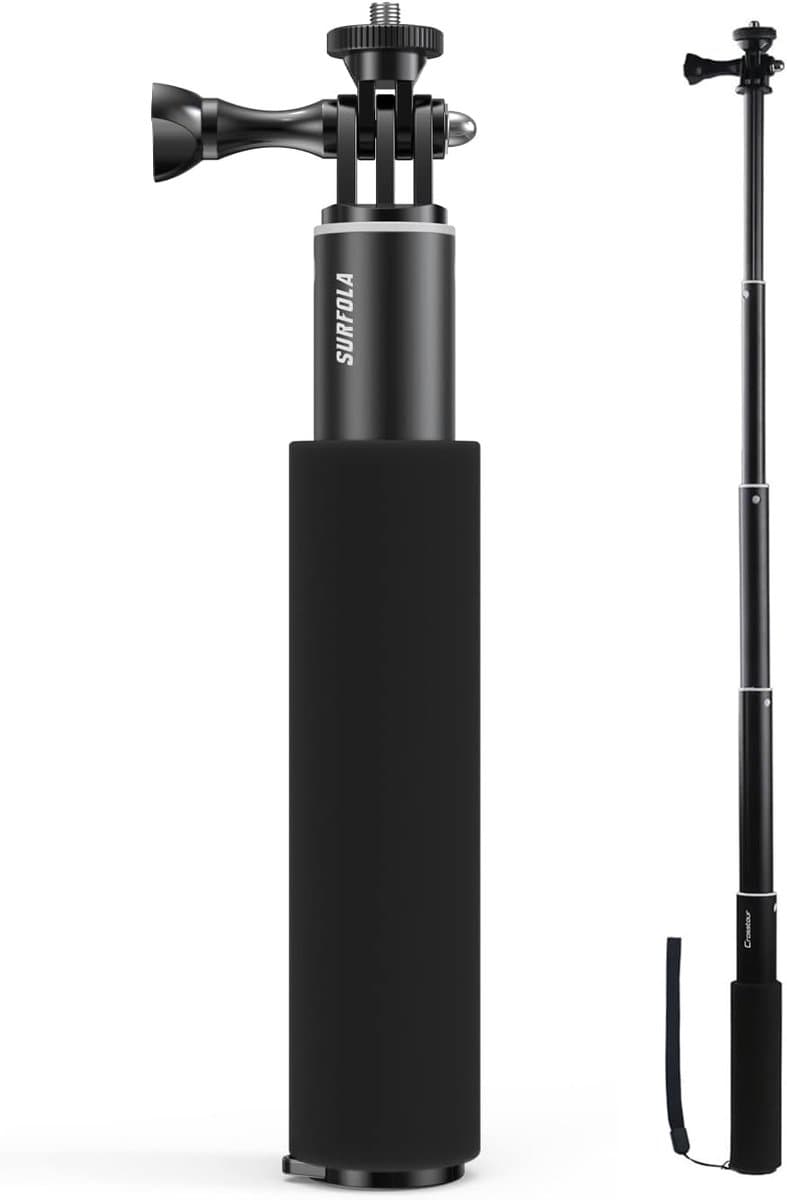 Selfie Stick - Monopod Grip - Actie Camera - Lichtgewicht Aluminium - 71 cm - Zwart