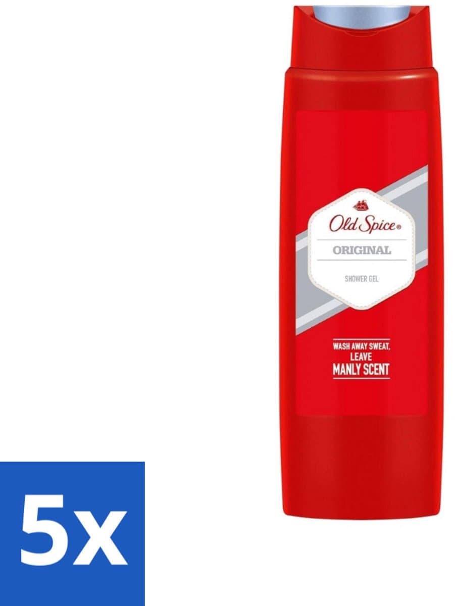 5 x Old Spice - Original - Douchegel - Reinigt, Verfrist & Verzorgt - 250 ml - Douchegel - Mannelijke Geur - Reinigen - Verfrissen - Verzorgen