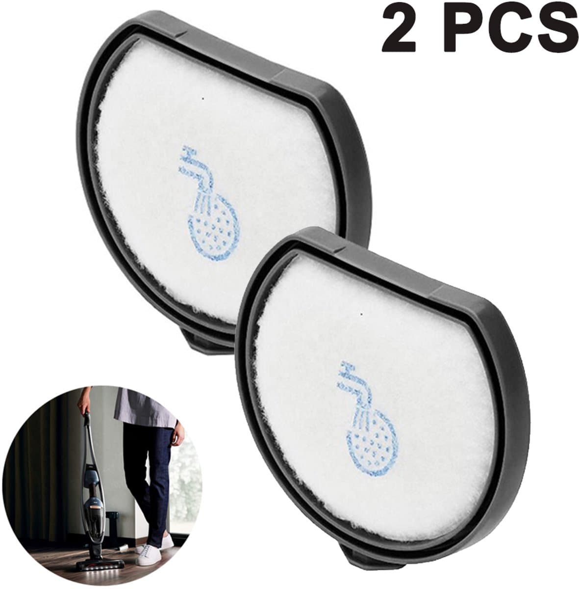 Elkuaie Filter - voor Qx9 - Wasbaar Voorfilter + Eenvoudig Onderhoud - 2 Stuks - Vacuümzuigeronderdelen Zwart