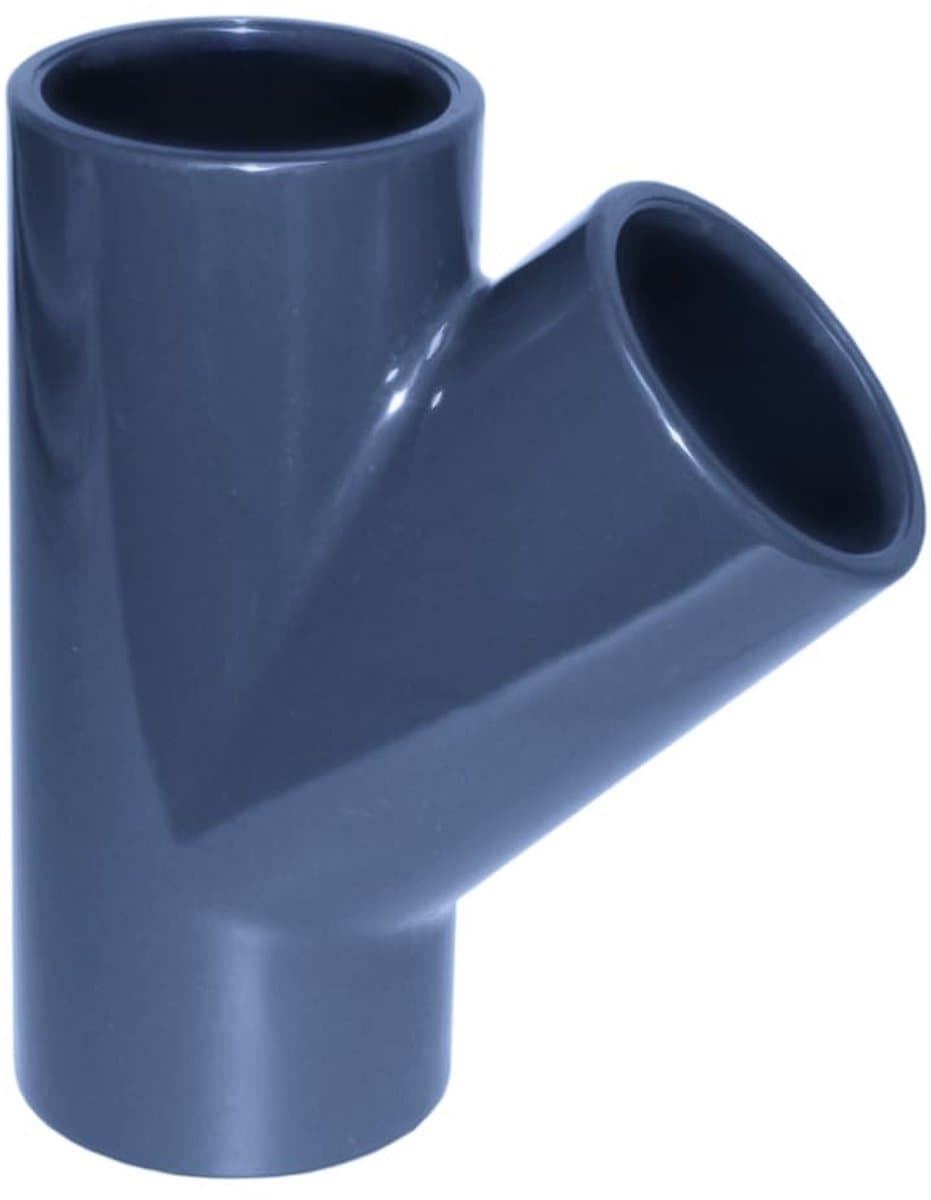 PVC-U 45° T-Stuk 20mm PN16 - PVC Fitting, Buiskoppeling