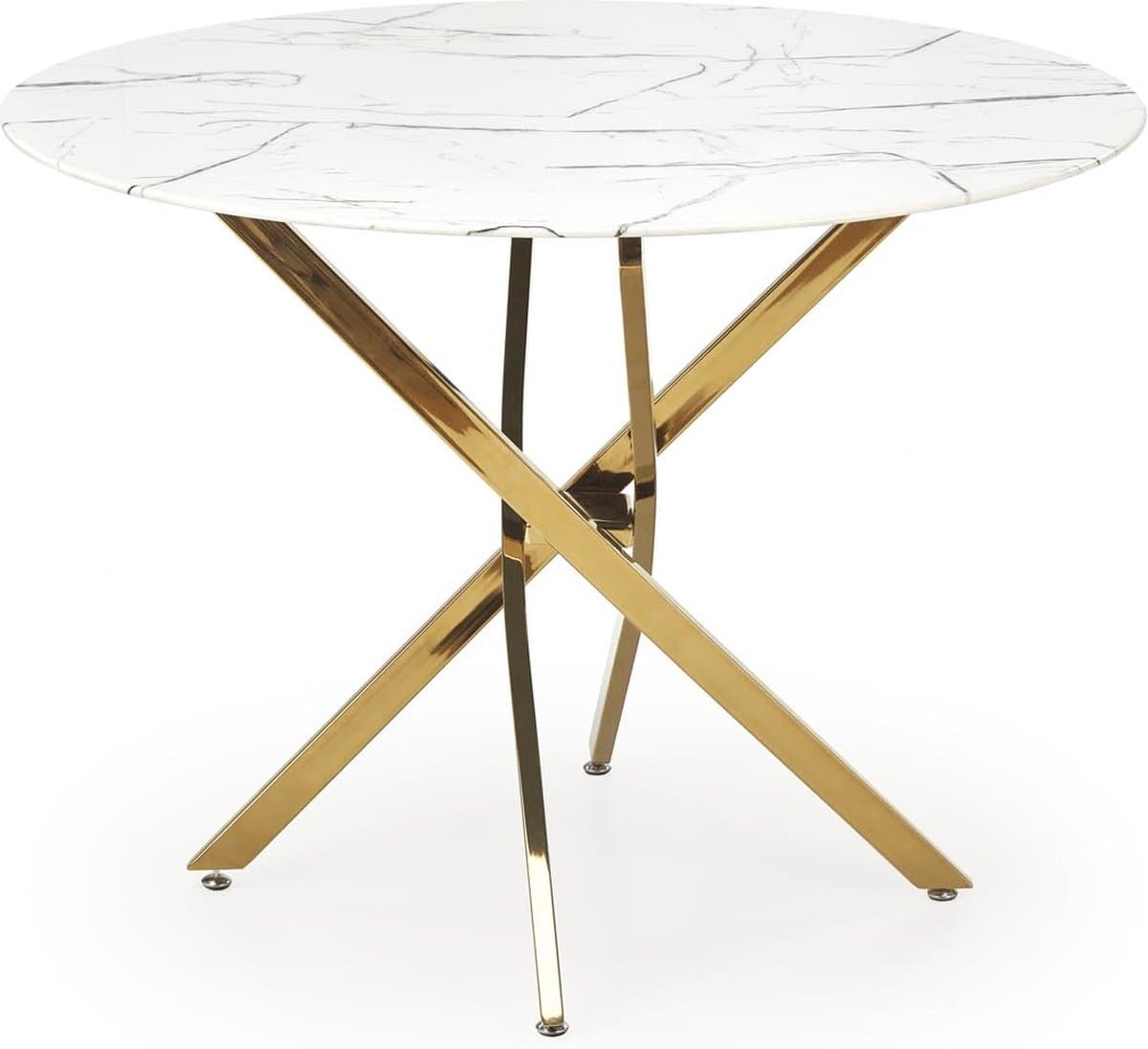 Glazen eettafel Raymond 100 cm breed marmer wit