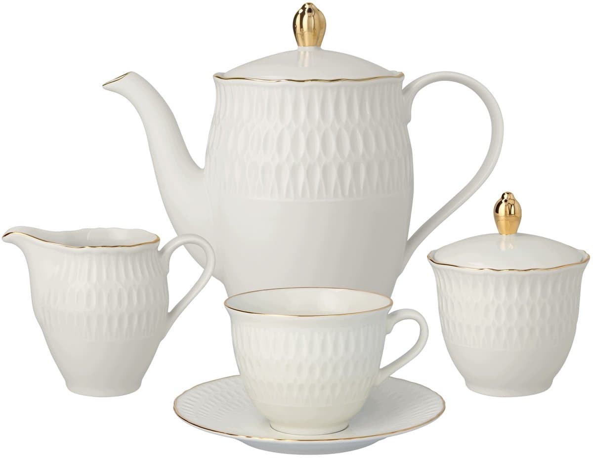 Ćmielów Sofia Ivory Koffieservies 21 delig Porselein voor 6 personen